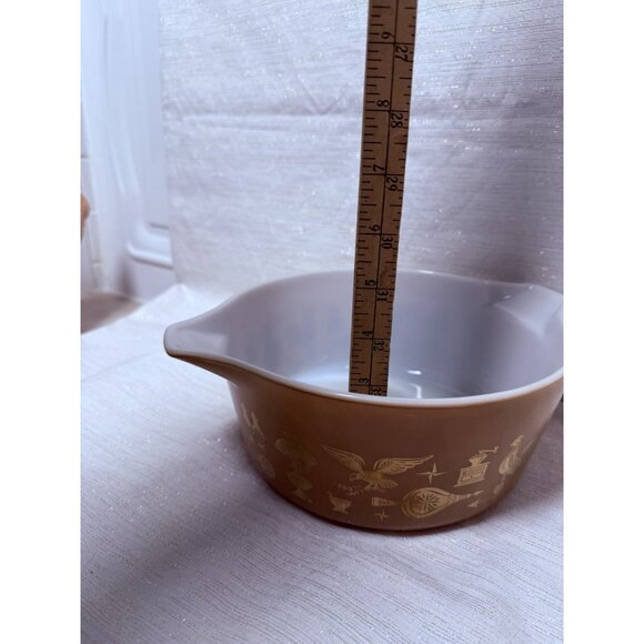 Vintage Pyrex 475-B 2 1/2 Qt Early American White Nesting Round Handles *No Lid* - Picture 4 of 10